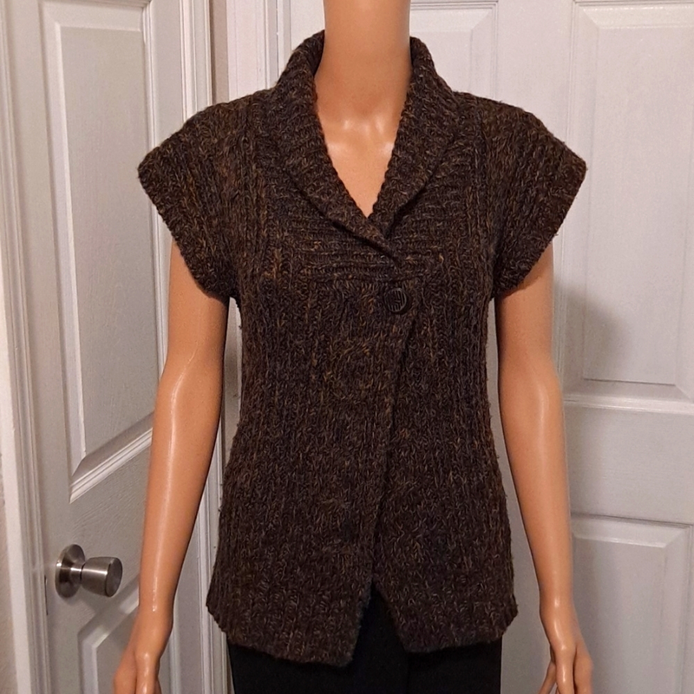 Merona Cozy Sleeveless Cardigan Cable Knit Sweater